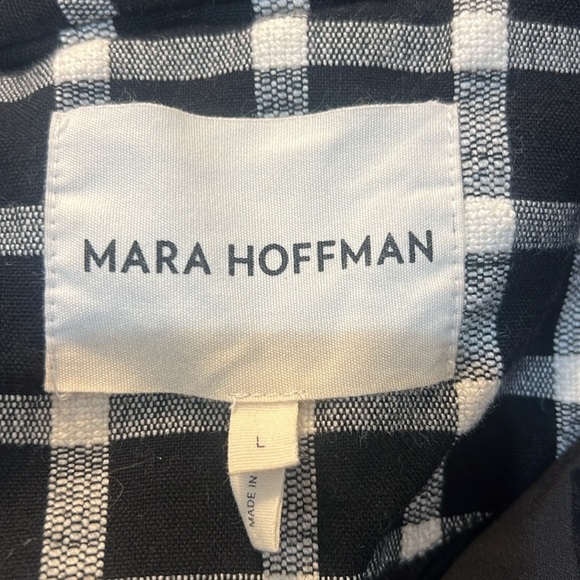 Mara Hoffman WILLA Jacket Windowpane Black White L - Picture 13 of 15